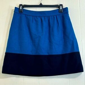 J.CREW J.Crew Formal Office Casual Aqua Blue Black Wool Mini Skirt Size 6.